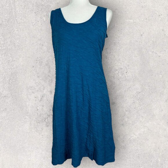 Toad & Co Samba Wave Shift Dress Blue Womens Size Large Tencel Organic Cotton L - Picture 2 of 12